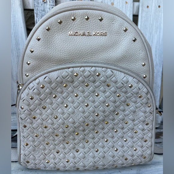 Michael Kors Medium Studded Pebbled Leather Backpack - Picture 7 of 9